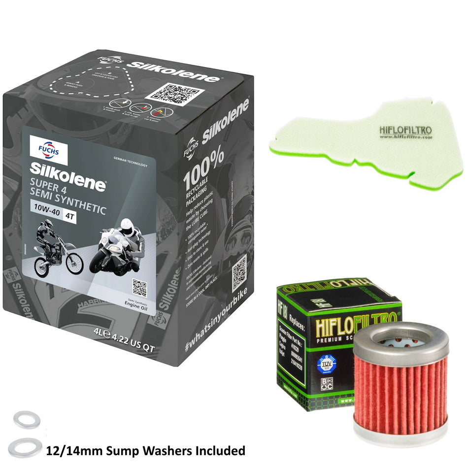 Silkolene Super 4 10w40 4L Oil & HF181 & HFA5205DS Oil Filter Kit