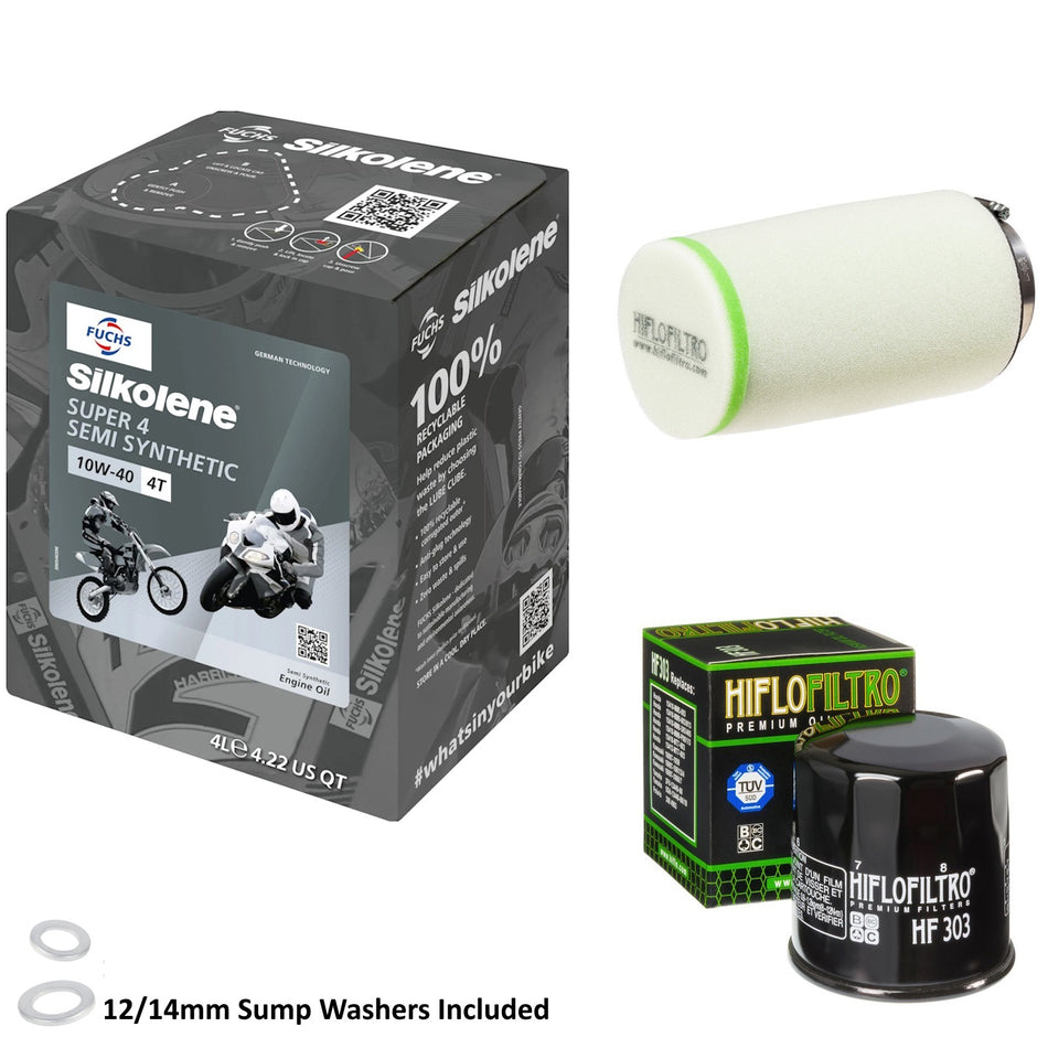 Silkolene Super 4 10w40 4L Oil & HF303 & HFF7011 Oil Filter Kit