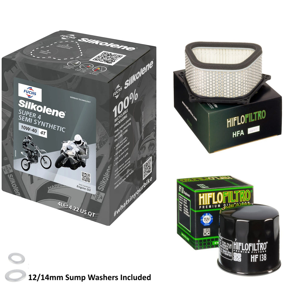 Silkolene Super 4 10w40 4L Oil & HF138 & HFA3907 Oil Filter Kit