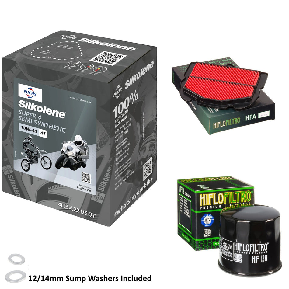 Silkolene Super 4 10w40 4L Oil & HF138 & HFA3911 Oil Filter Kit