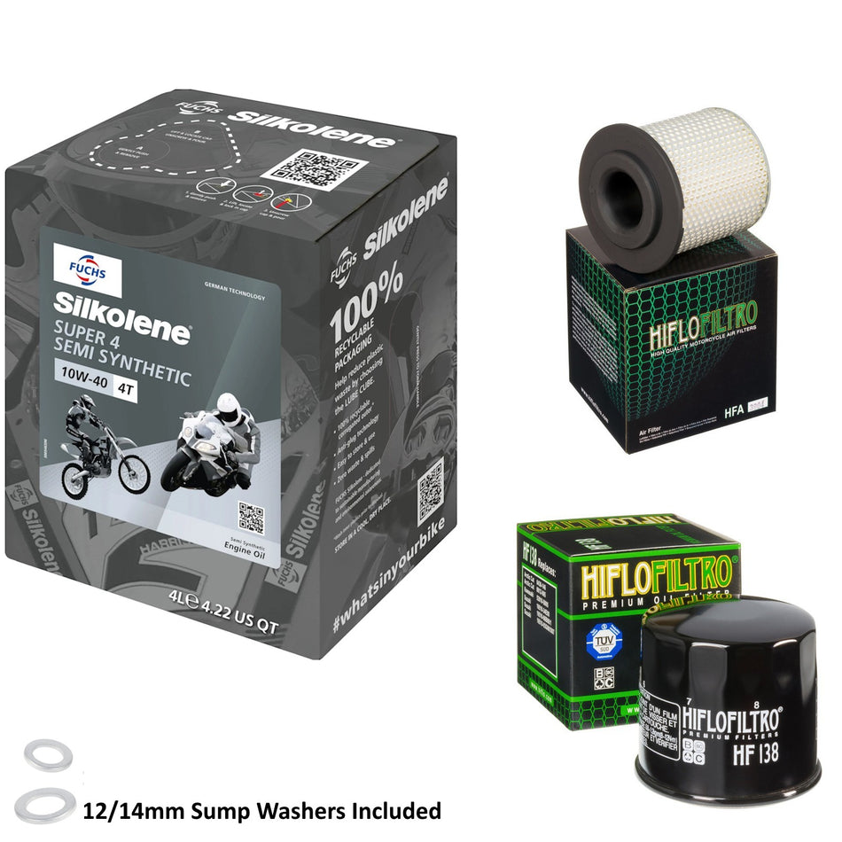Silkolene Super 4 10w40 4L Oil & HF138 & HFA3604 Oil Filter Kit