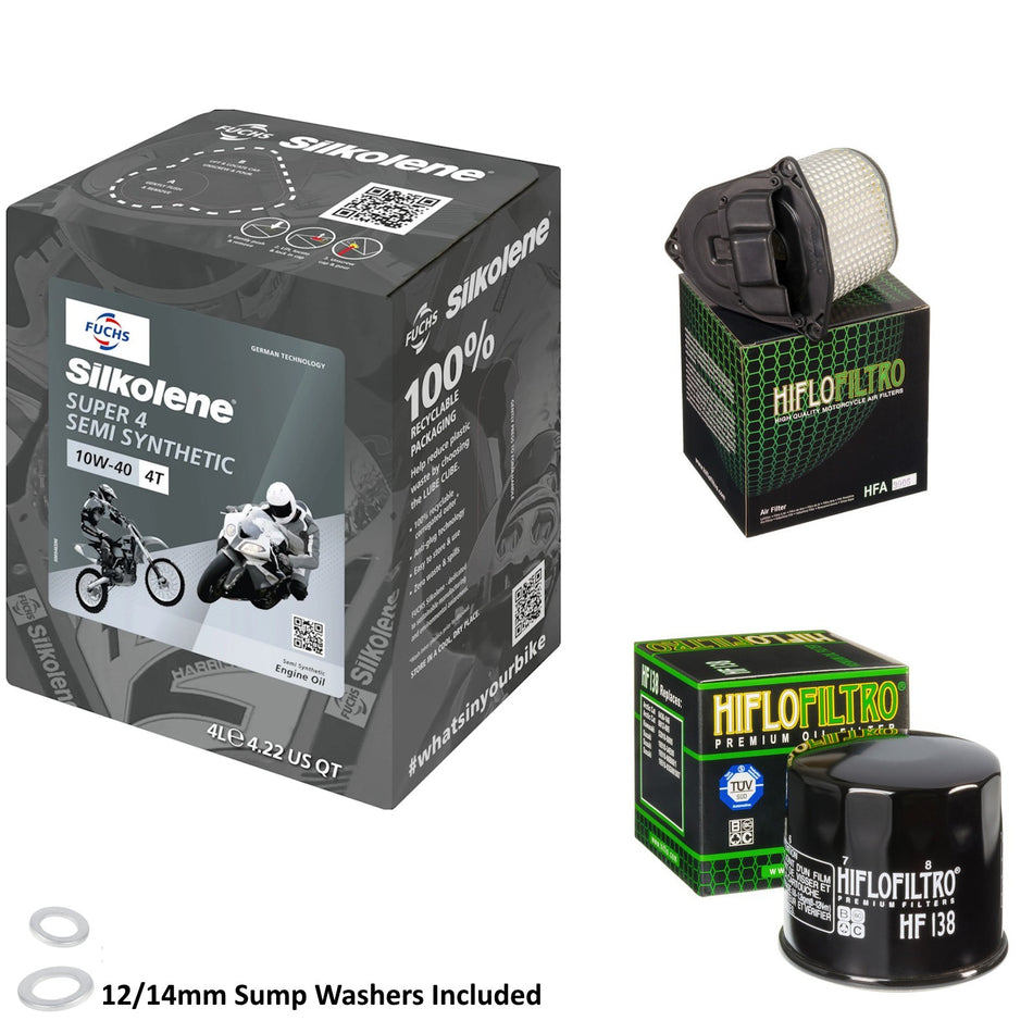 Silkolene Super 4 10w40 4L Oil & HF138 & HFA3906 Oil Filter Kit