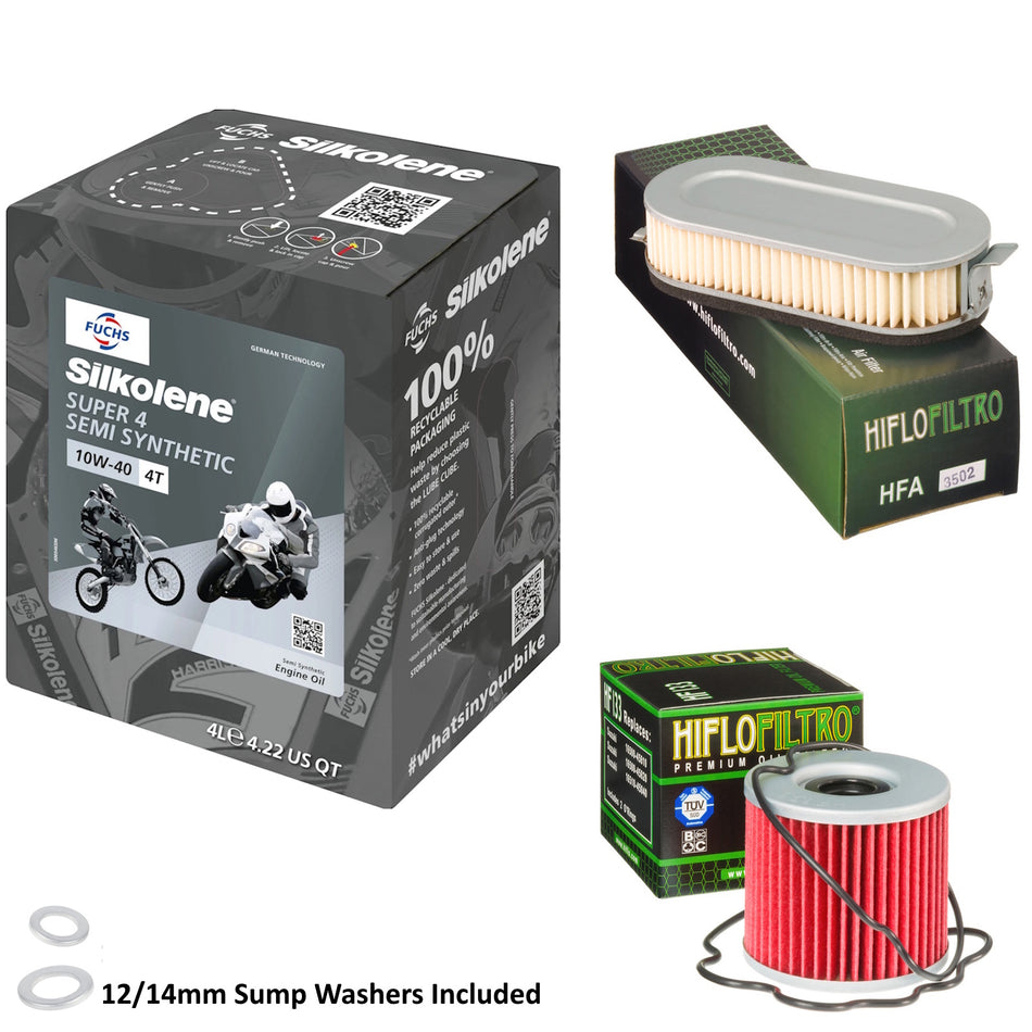 Silkolene Super 4 10w40 4L Oil & HF133 & HFA3502 Oil Filter Kit