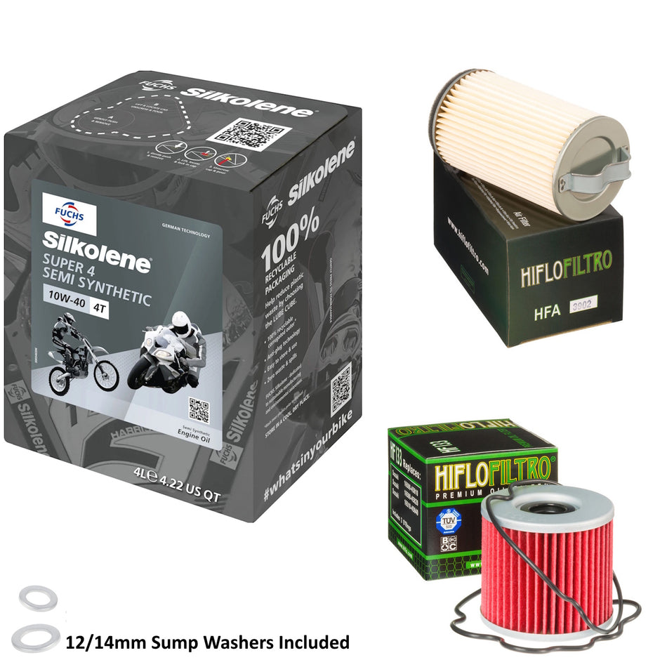 Silkolene Super 4 10w40 4L Oil & HF133 & HFA3902 Oil Filter Kit