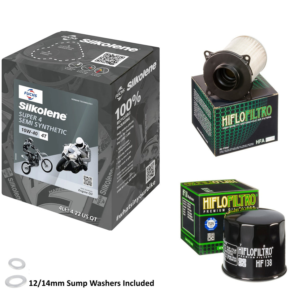 Silkolene Super 4 10w40 4L Oil & HF138 & HFA3803 Oil Filter Kit