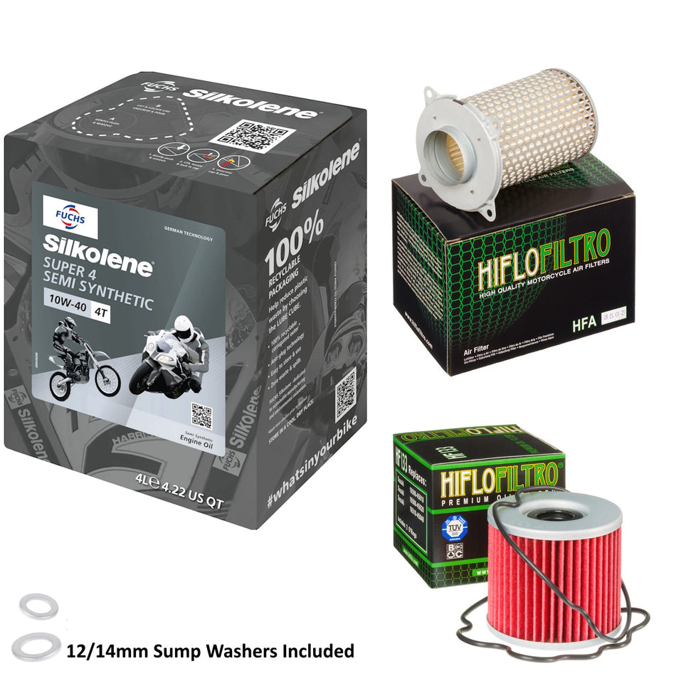 Silkolene Super 4 10w40 4L Oil & HF133 & HFA3503 Oil Filter Kit