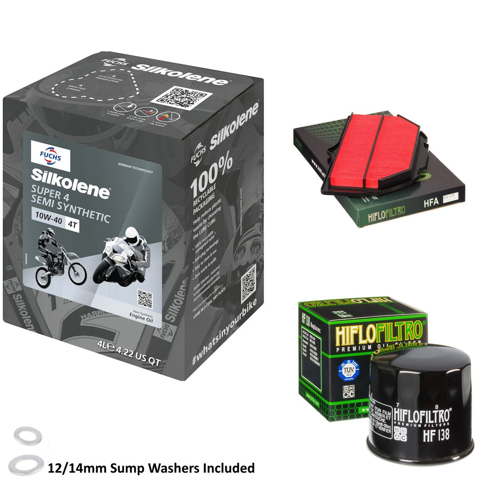 Silkolene Super 4 10w40 4L Oil & HF138 & HFA3910 Oil Filter Kit