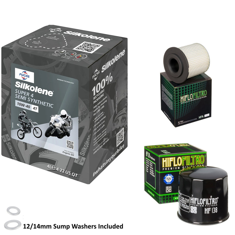 Silkolene Super 4 10w40 4L Oil & HF138 & HFA3904 Oil Filter Kit