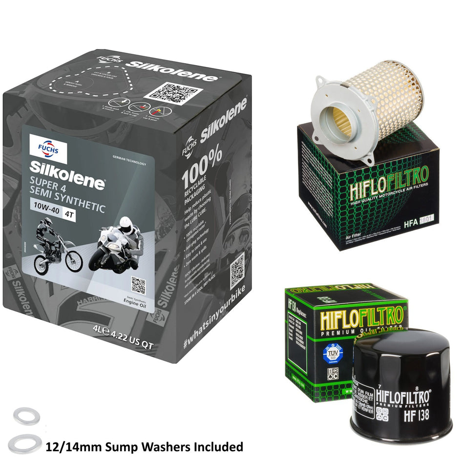 Silkolene Super 4 10w40 4L Oil & HF138 & HFA3801 Oil Filter Kit