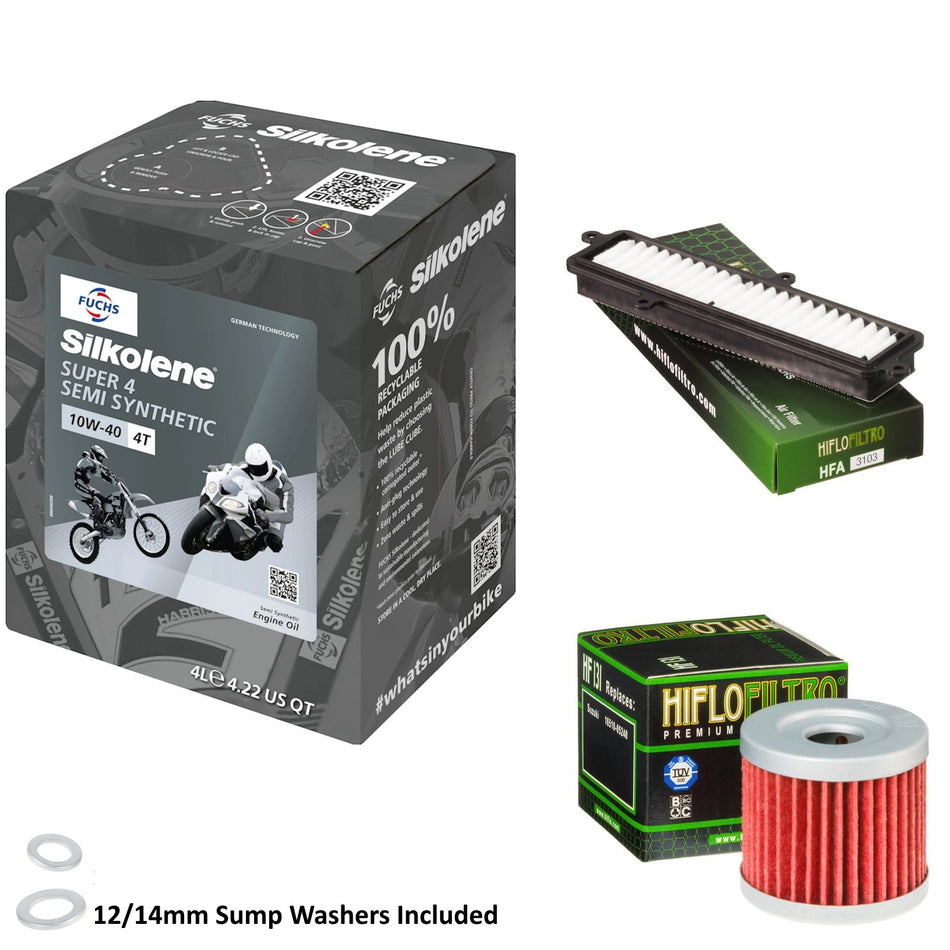 Silkolene Super 4 10w40 4L Oil & HF131 & HFA3103 Oil Filter Kit
