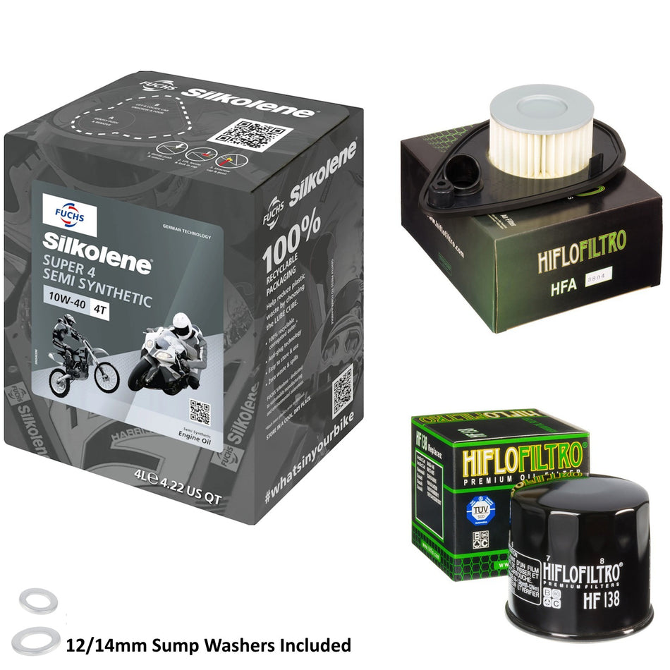 Silkolene Super 4 10w40 4L Oil & HF138 & HFA3804 Oil Filter Kit