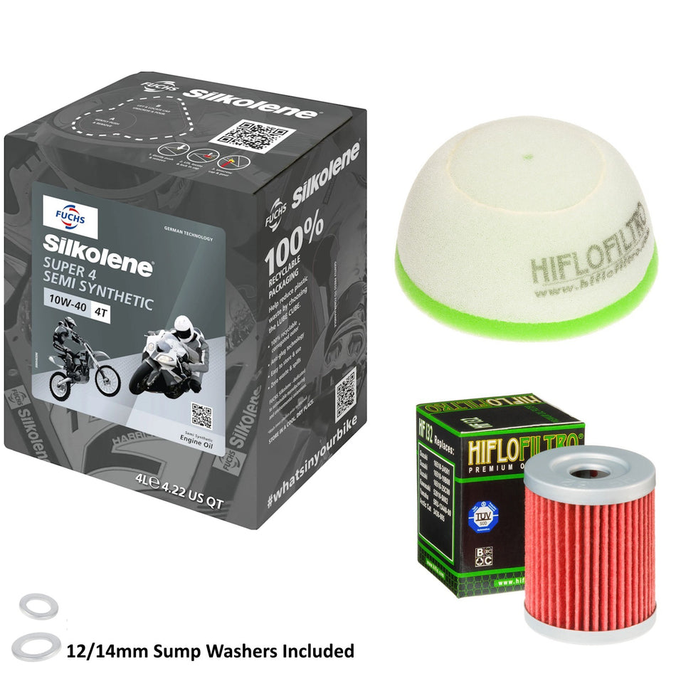 Silkolene Super 4 10w40 4L Oil & HF132 & HFF3016 Oil Filter Kit