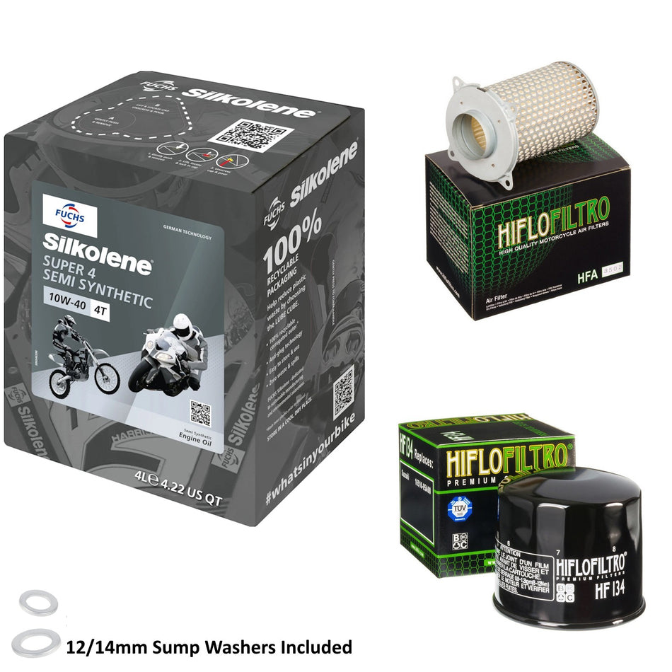 Silkolene Super 4 10w40 4L Oil & HF134 & HFA3503 Oil Filter Kit