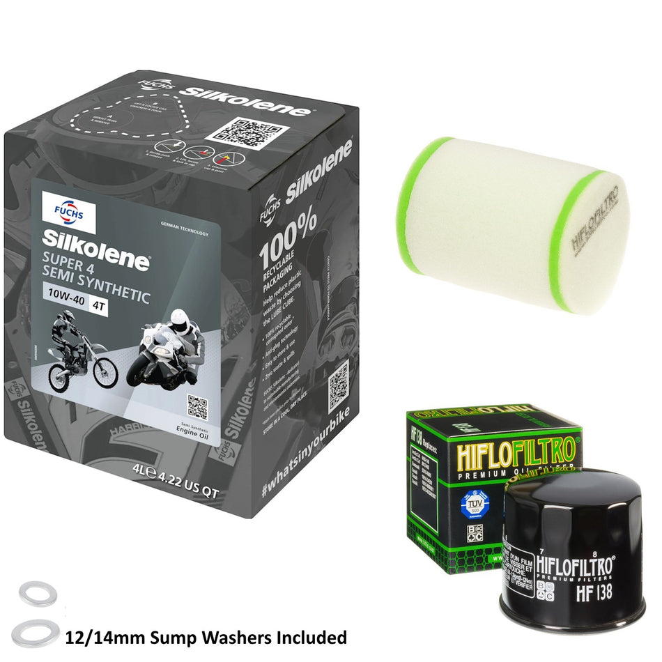 Silkolene Super 4 10w40 4L Oil & HF138 & HFF3022 Oil Filter Kit
