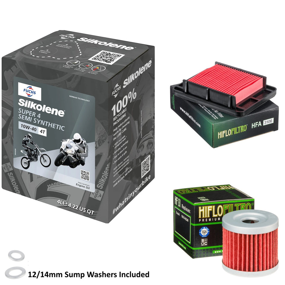 Silkolene Super 4 10w40 4L Oil & HF131 & HFA3106 Oil Filter Kit