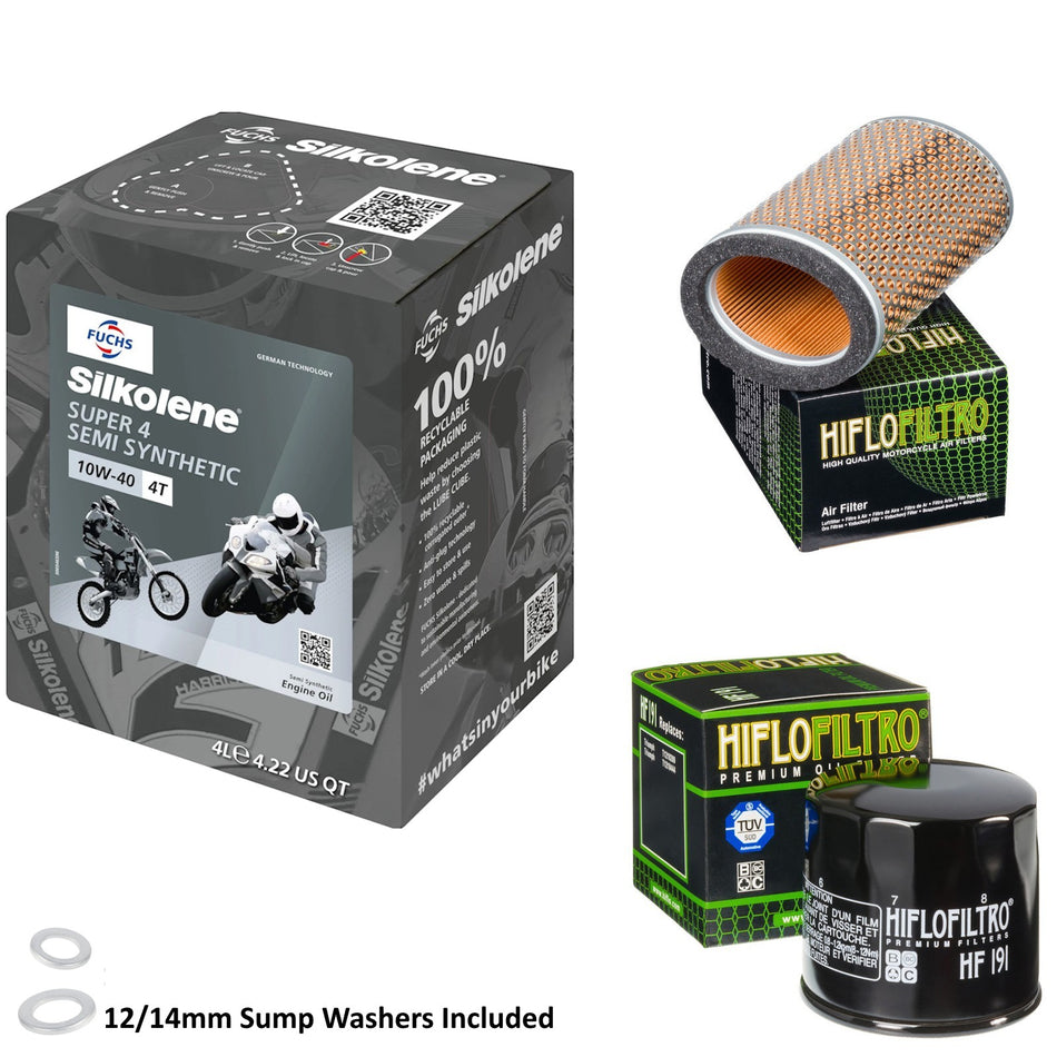 Silkolene Super 4 10w40 4L Oil & HF191 & HFA6504 Oil Filter Kit