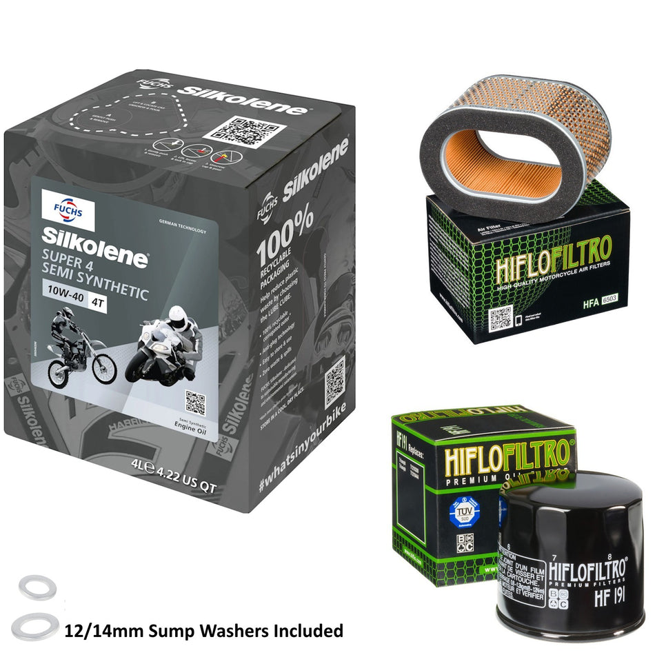 Silkolene Super 4 10w40 4L Oil & HF191 & HFA6503 Oil Filter Kit