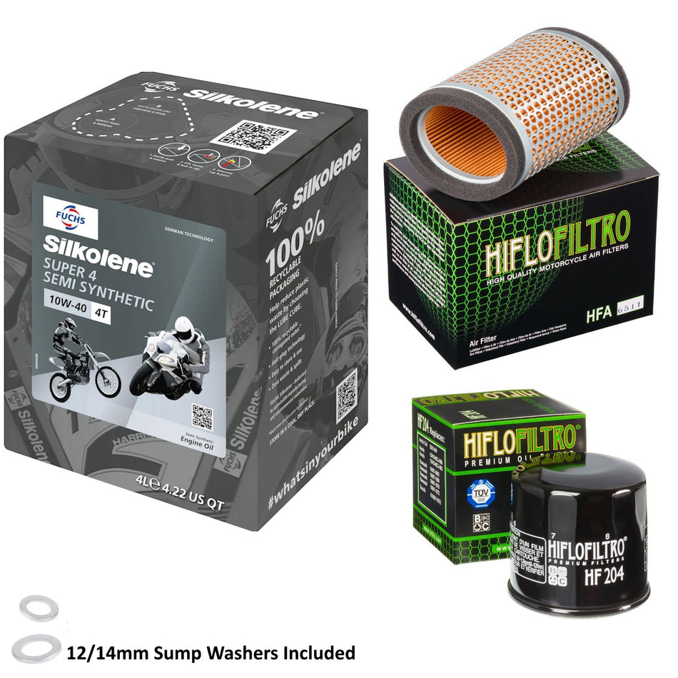 Silkolene Super 4 10w40 4L Oil & HF204 & HFA6511 Oil Filter Kit
