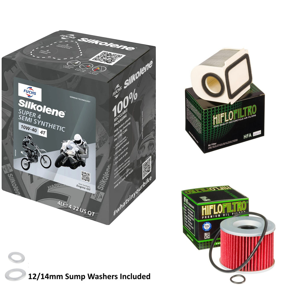 Silkolene Super 4 10w40 4L Oil & HF401 & HFA4906 Oil Filter Kit