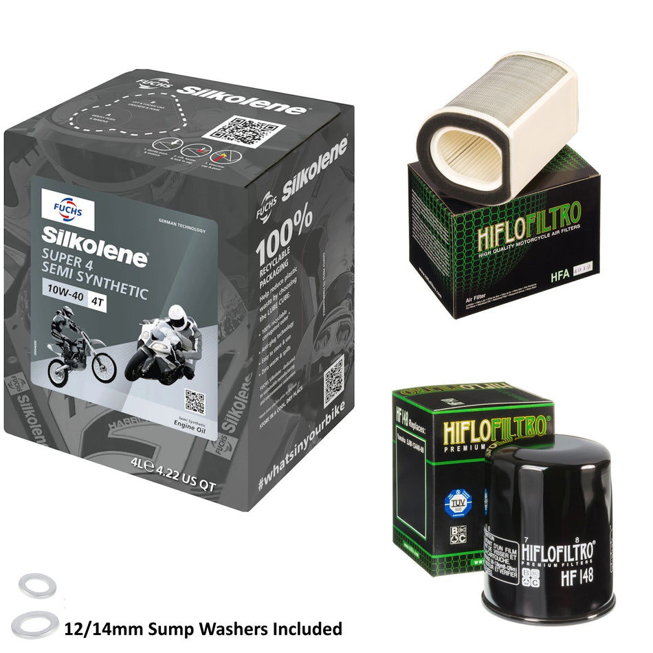 Silkolene Super 4 10w40 4L Oil & HF148 & HFA4912 Oil Filter Kit