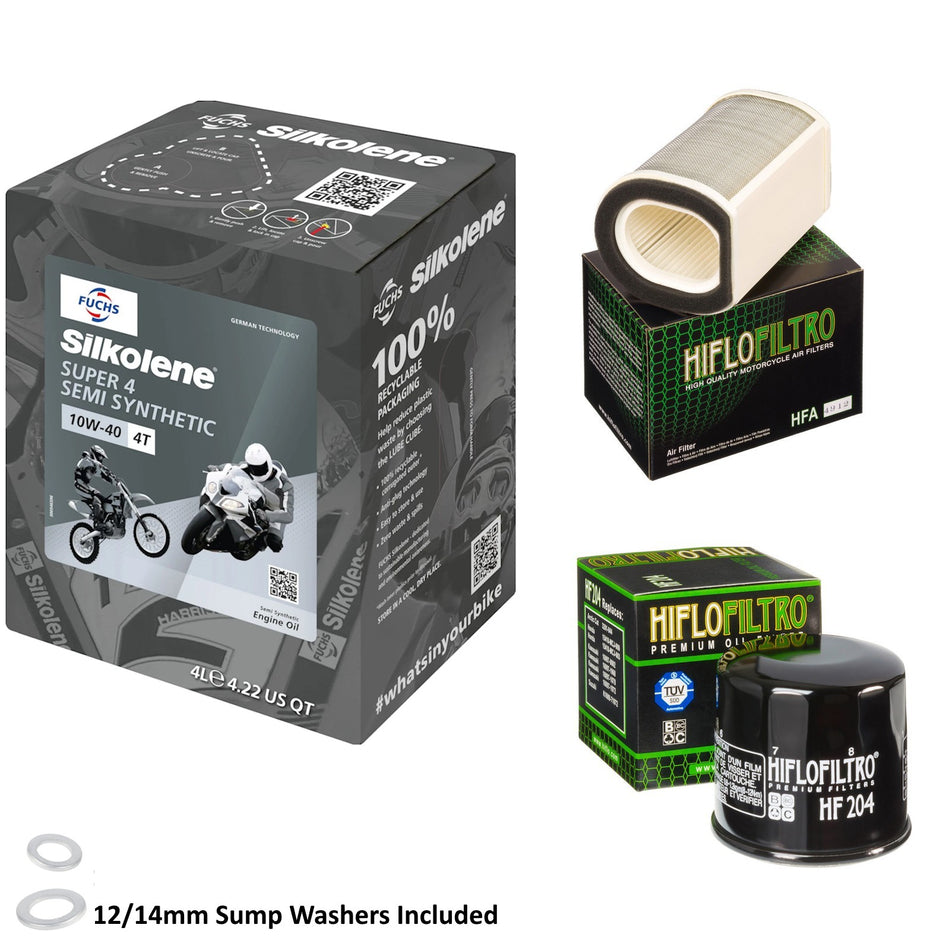 Silkolene Super 4 10w40 4L Oil & HF204 & HFA4912 Oil Filter Kit