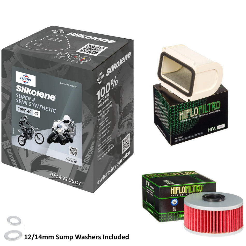 Silkolene Super 4 10w40 4L Oil & HF144 & HFA4901 Oil Filter Kit