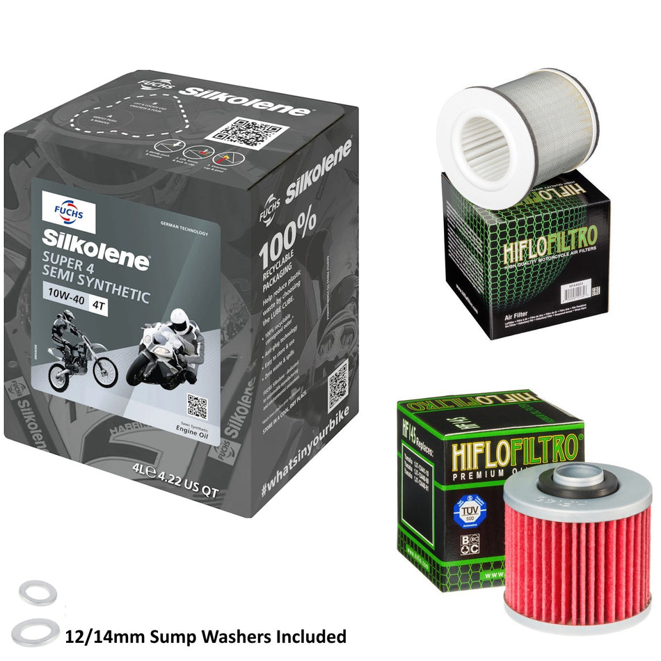 Silkolene Super 4 10w40 4L Oil & HF145 & HFA4603 Oil Filter Kit