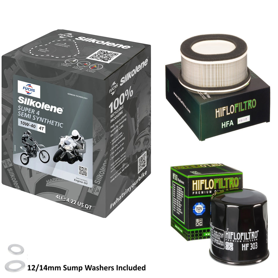 Silkolene Super 4 10w40 4L Oil & HF303 & HFA4911 Oil Filter Kit