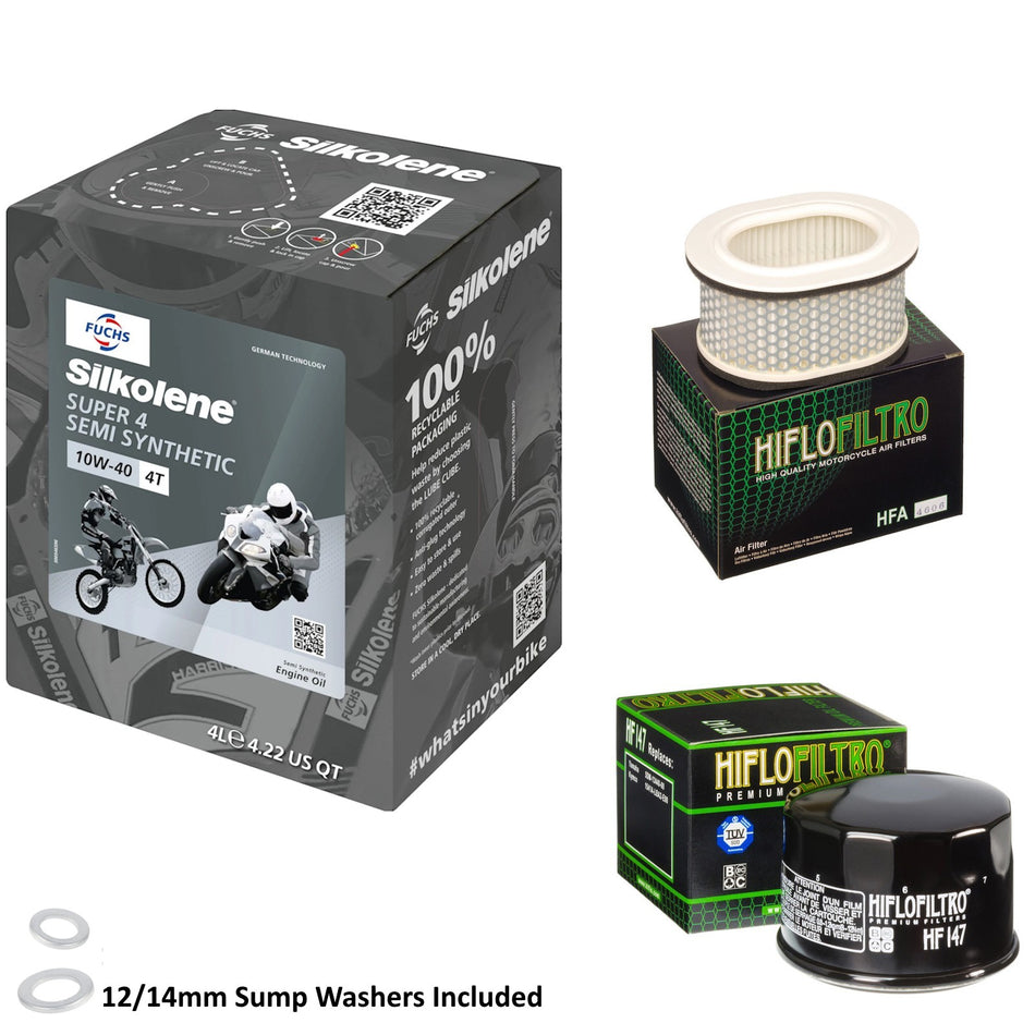 Silkolene Super 4 10w40 4L Oil & HF147 & HFA4606 Oil Filter Kit