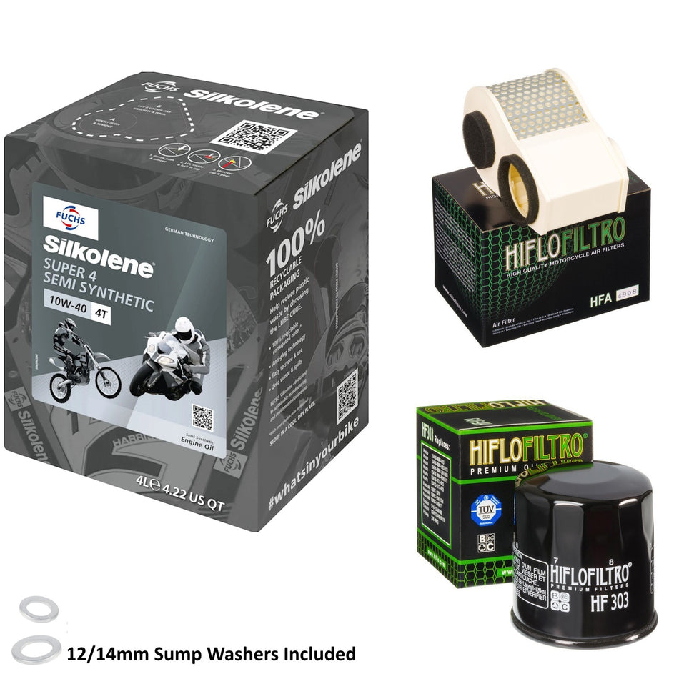 Silkolene Super 4 10w40 4L Oil & HF303 & HFA4908 Oil Filter Kit