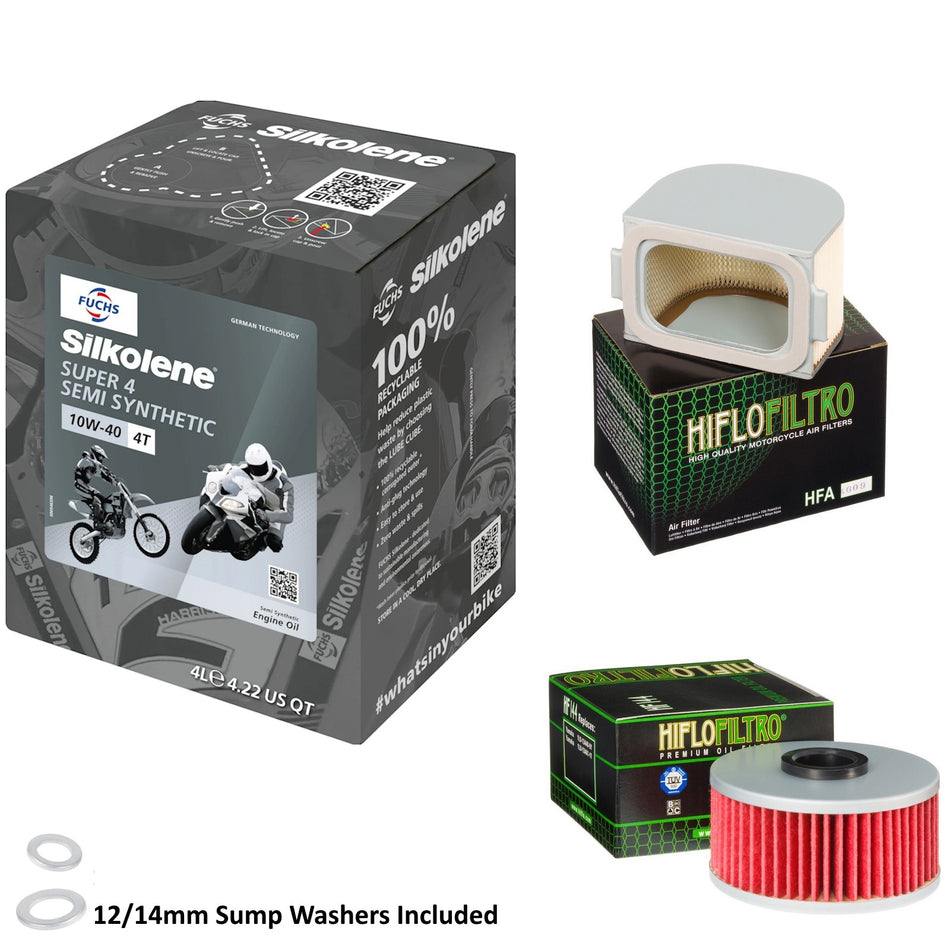 Silkolene Super 4 10w40 4L Oil & HF144 & HFA4609 Oil Filter Kit