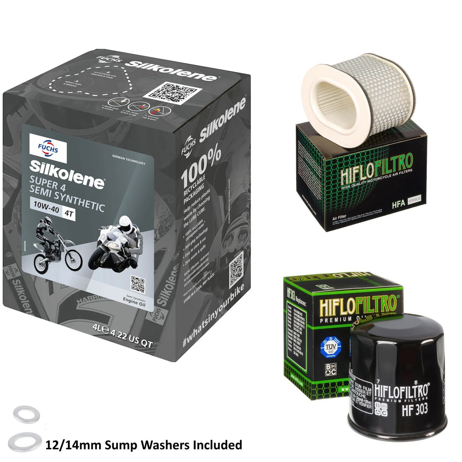 Silkolene Super 4 10w40 4L Oil & HF303 & HFA4902 Oil Filter Kit