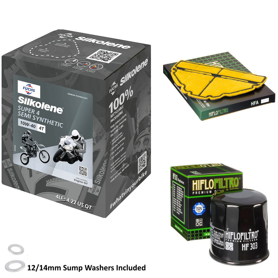 Silkolene Super 4 10w40 4L Oil & HF303 & HFA4611 Oil Filter Kit
