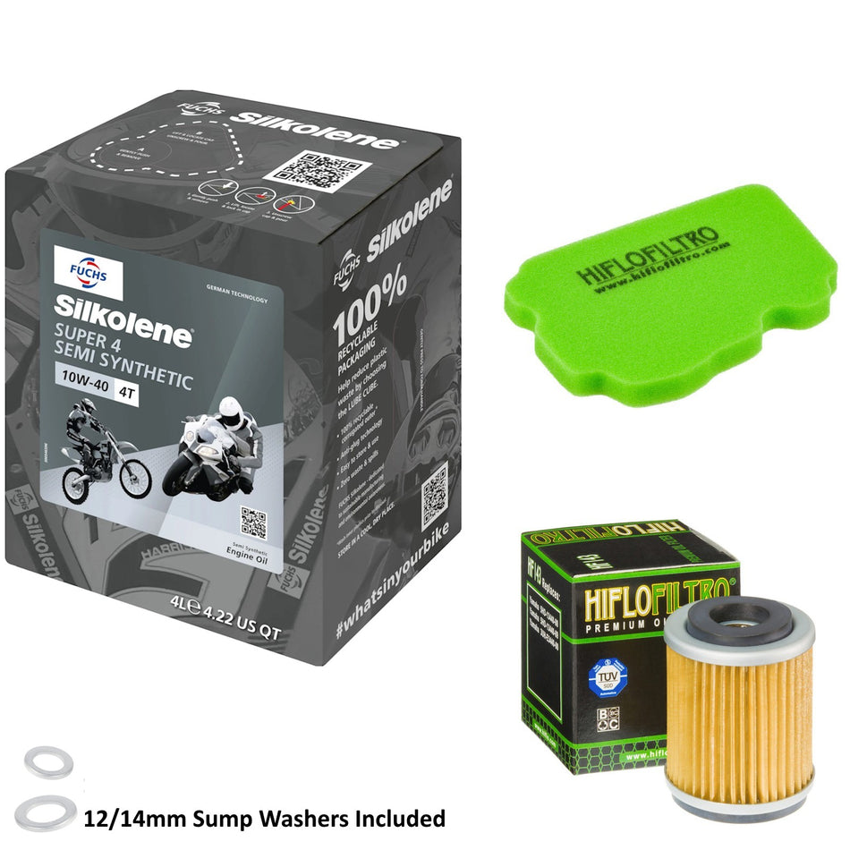 Silkolene Super 4 10w40 4L Oil & HF143 & HFA4202 Oil Filter Kit