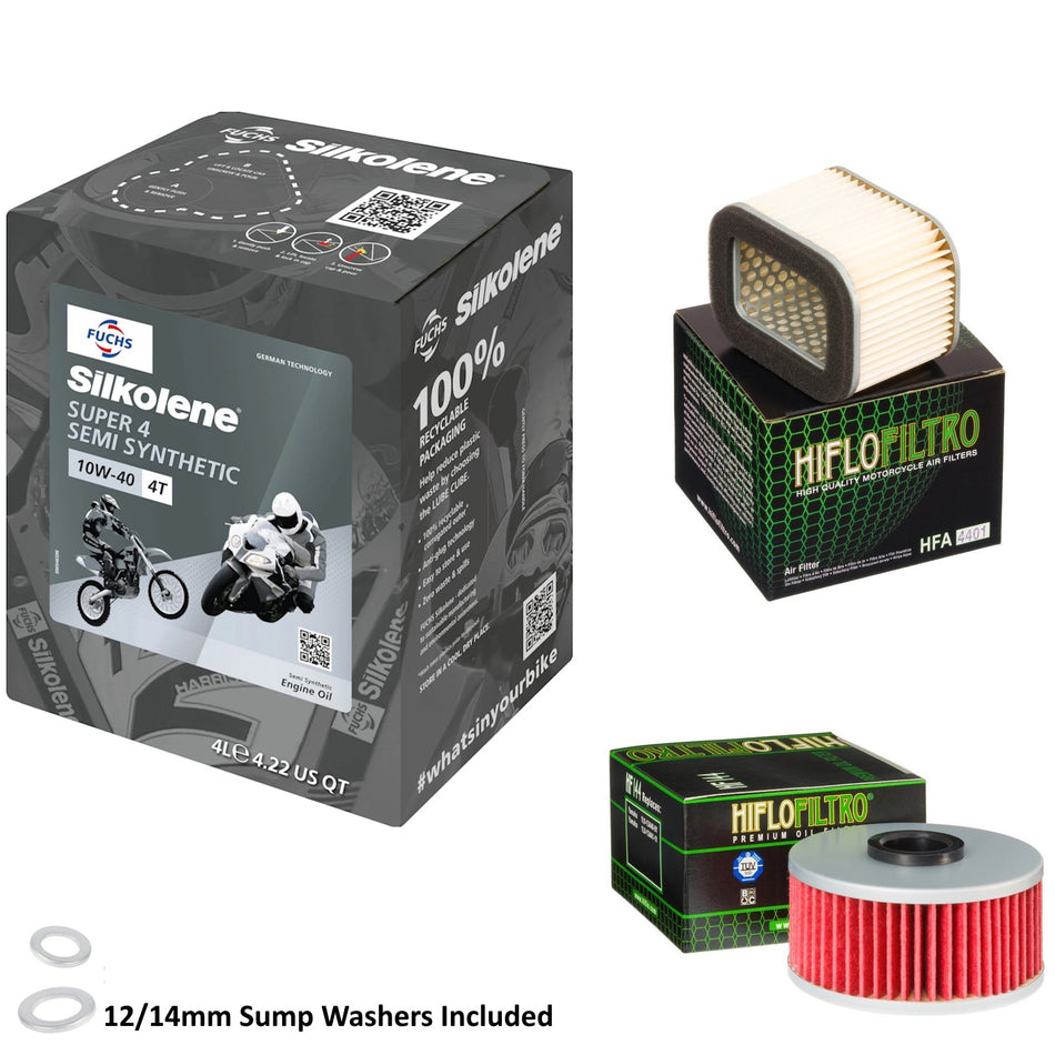 Silkolene Super 4 10w40 4L Oil & HF144 & HFA4401 Oil Filter Kit
