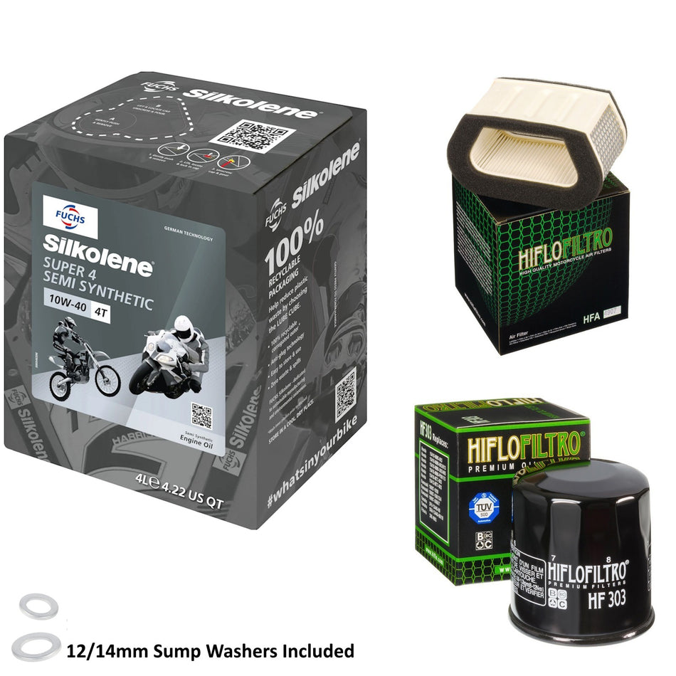Silkolene Super 4 10w40 4L Oil & HF303 & HFA4907 Oil Filter Kit