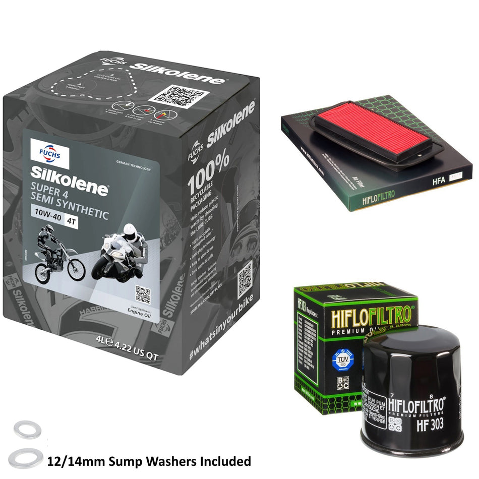 Silkolene Super 4 10w40 4L Oil & HF303 & HFA4916 Oil Filter Kit