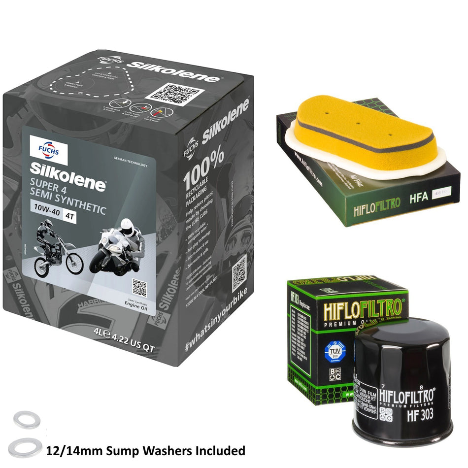 Silkolene Super 4 10w40 4L Oil & HF303 & HFA4610 Oil Filter Kit