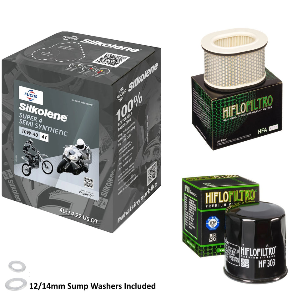 Silkolene Super 4 10w40 4L Oil & HF303 & HFA4604 Oil Filter Kit
