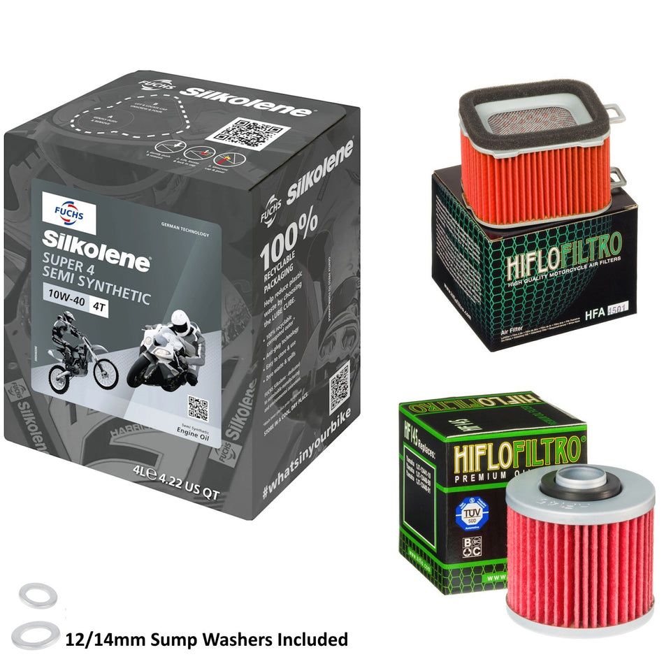 Silkolene Super 4 10w40 4L Oil & HF145 & HFA4501 Oil Filter Kit