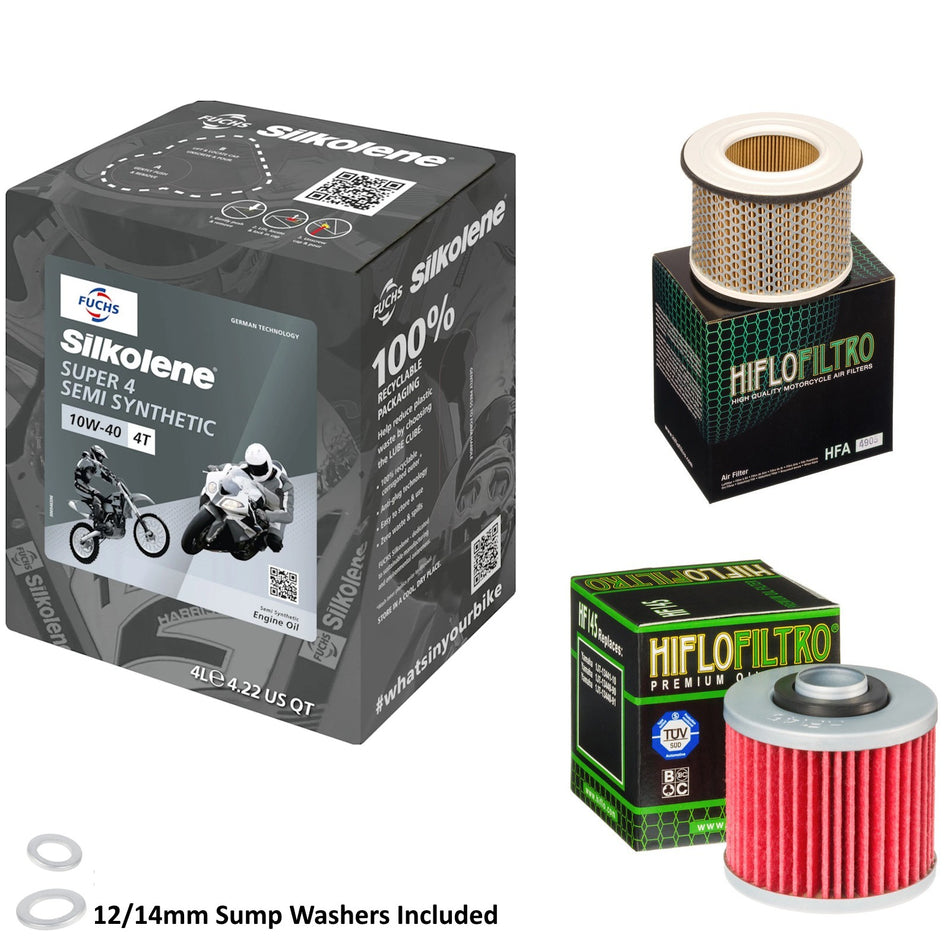 Silkolene Super 4 10w40 4L Oil & HF145 & HFA4905 Oil Filter Kit