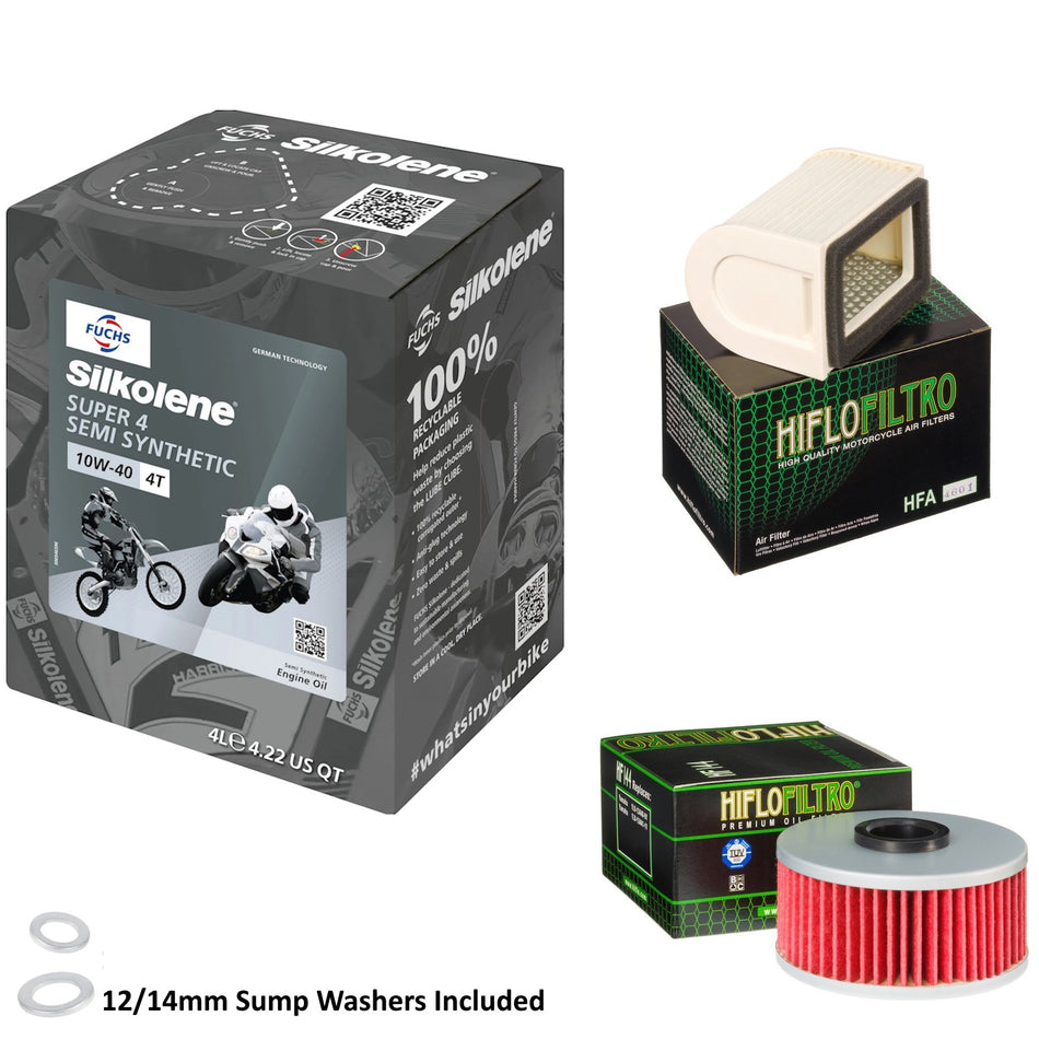 Silkolene Super 4 10w40 4L Oil & HF144 & HFA4601 Oil Filter Kit