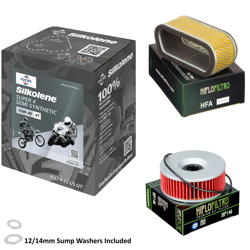 Silkolene Super 4 10w40 4L Oil & HF146 & HFA4903 Oil Filter Kit
