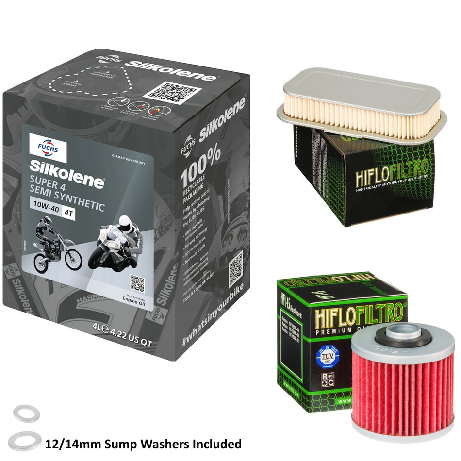 Silkolene Super 4 10w40 4L Oil & HF145 & HFA4503 Oil Filter Kit