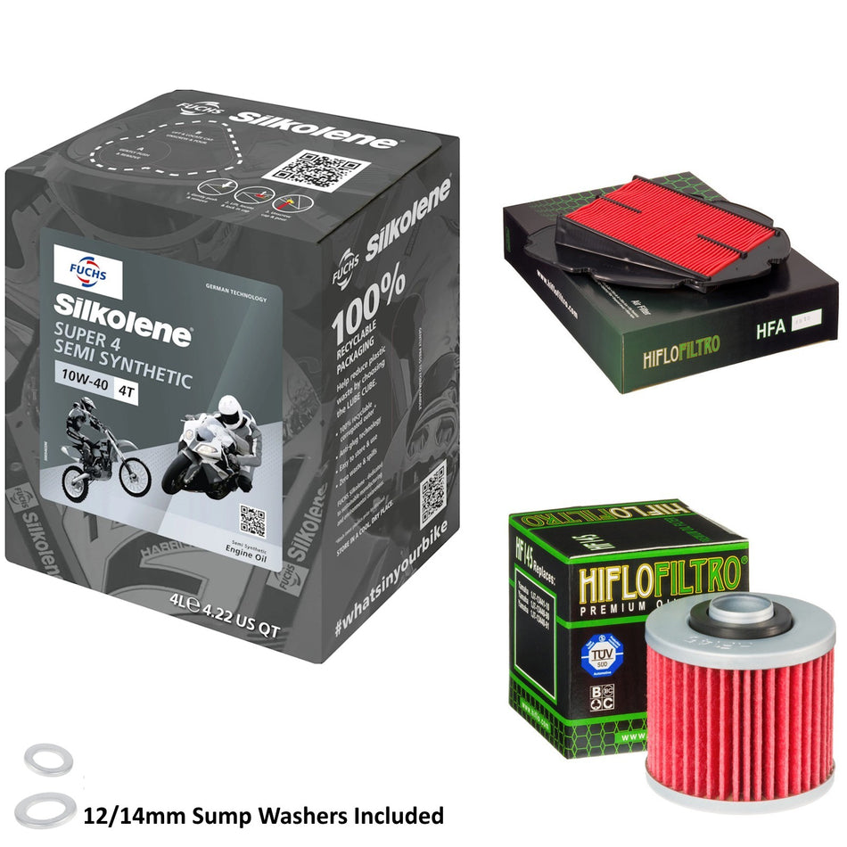 Silkolene Super 4 10w40 4L Oil & HF145 & HFA4915 Oil Filter Kit