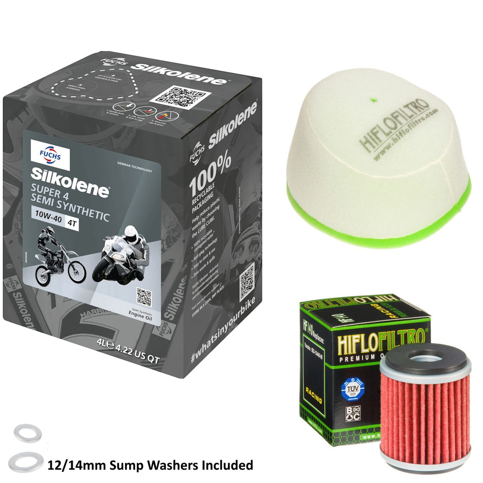 Silkolene Super 4 10w40 4L Oil & HF140 & HFF4012 Oil Filter Kit