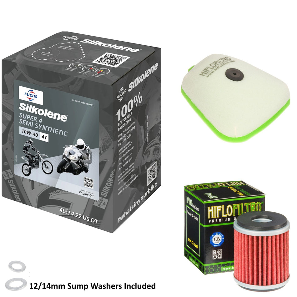 Silkolene Super 4 10w40 4L Oil & HF140 & HFF4023 Oil Filter Kit
