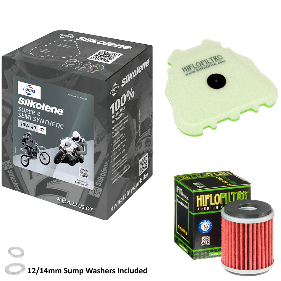 Silkolene Super 4 10w40 4L Oil & HF140 & HFF4030 Oil Filter Kit