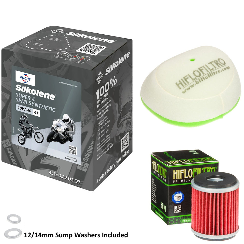 Silkolene Super 4 10w40 4L Oil & HF141 & HFF4014 Oil Filter Kit