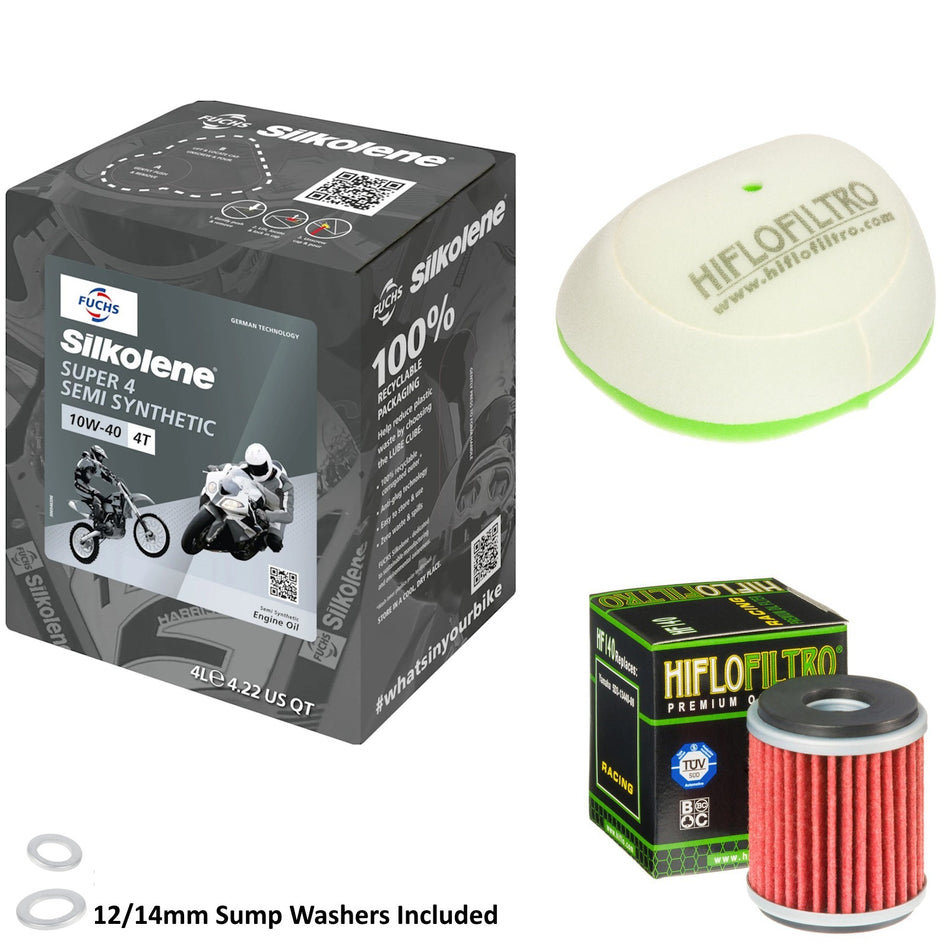 Silkolene Super 4 10w40 4L Oil & HF140 & HFF4014 Oil Filter Kit
